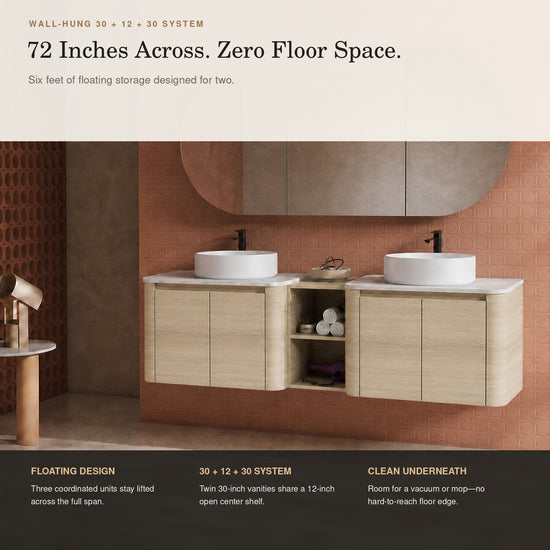 Curvo 30"/42"/54"/72" Floating Vanity (RTA)