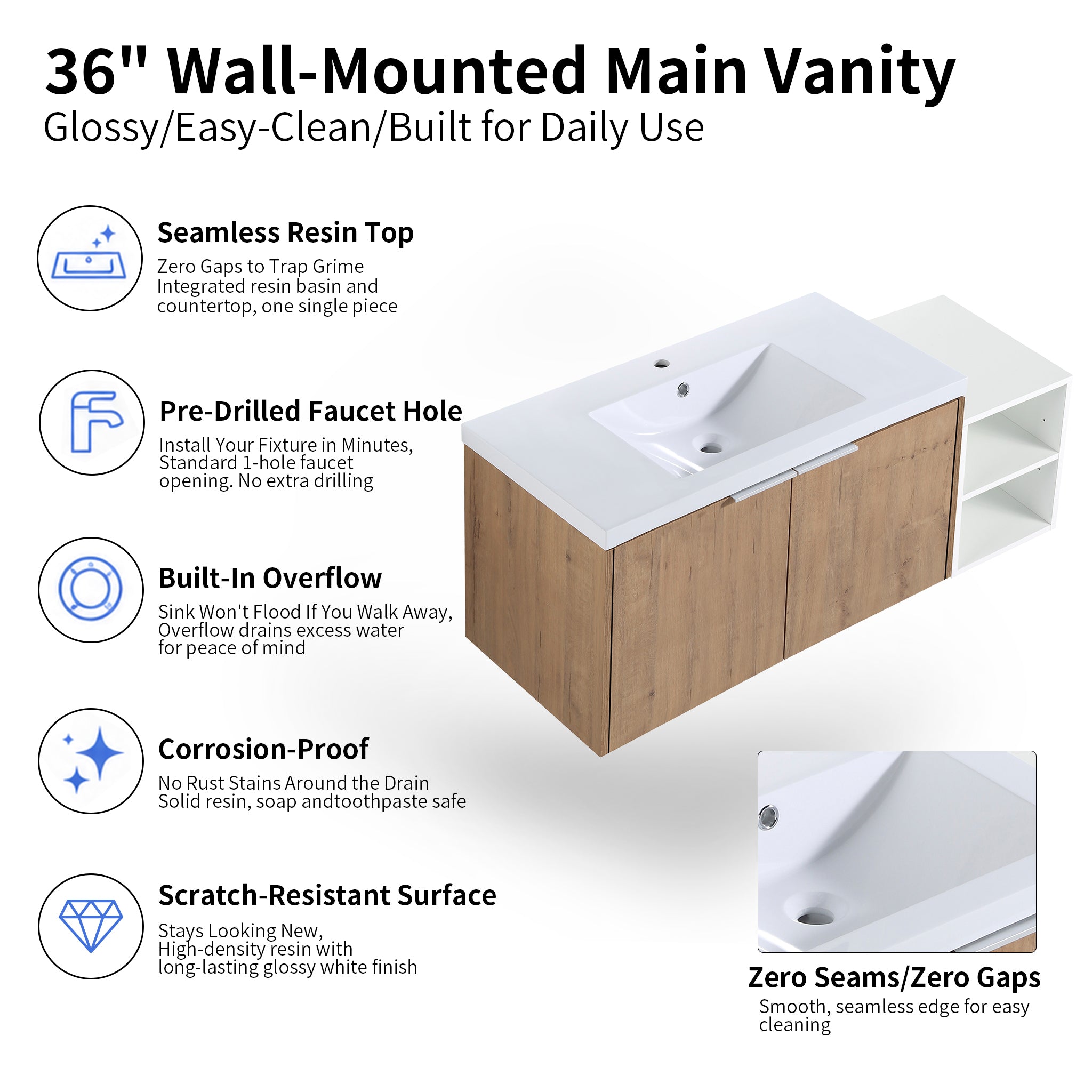 Unitas 36"/42"/48" Floating Vanity Set (RTA)
