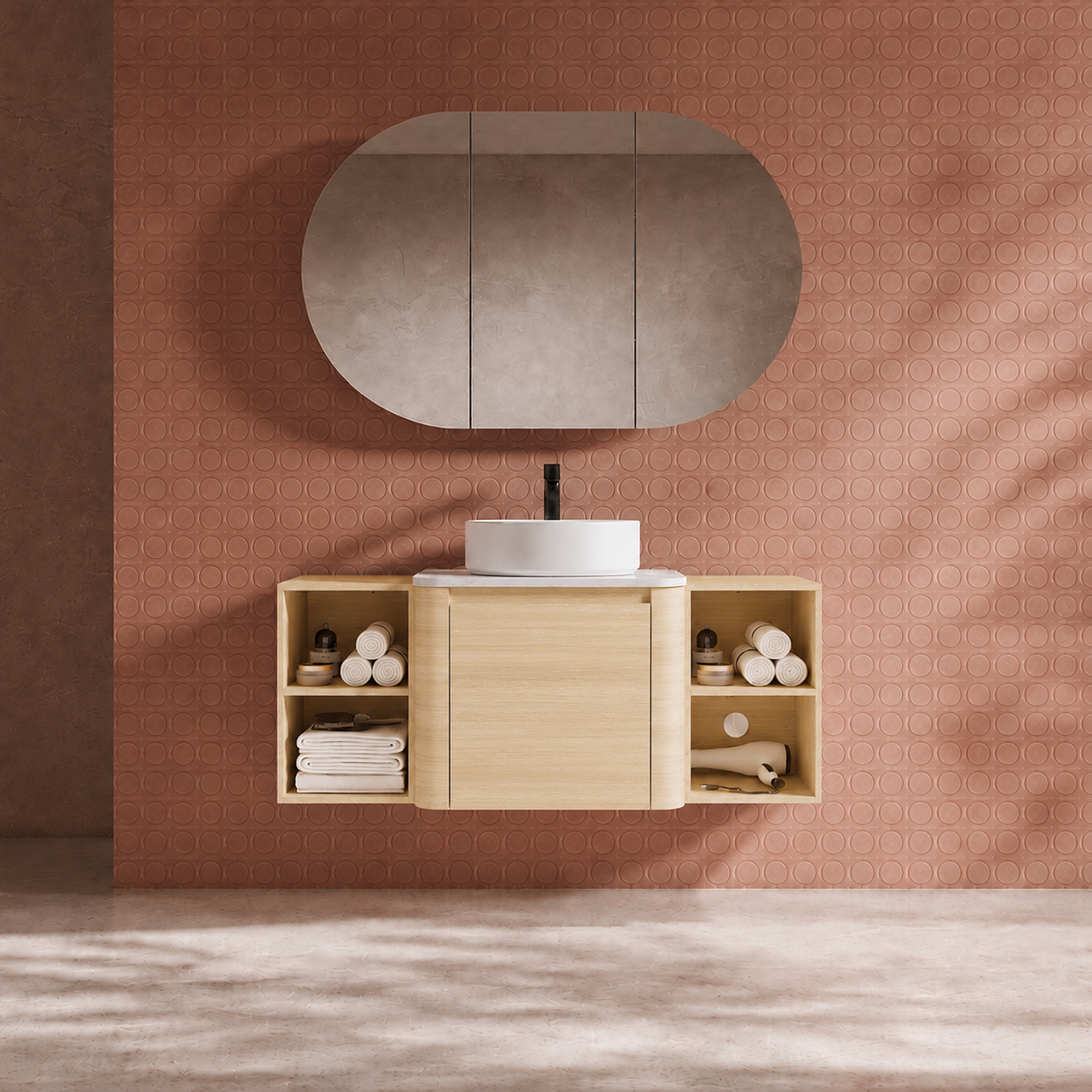Curvo 24"/36"/48"/60" Floating Vanity with Ceramic Sink (RTA)
