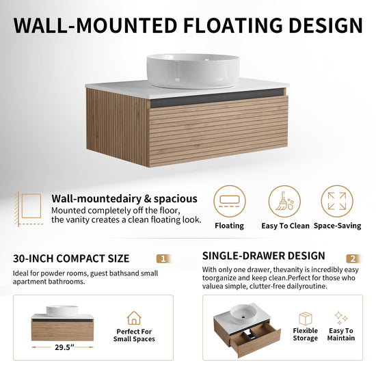Stria 30" Floating Vanity (RTA)