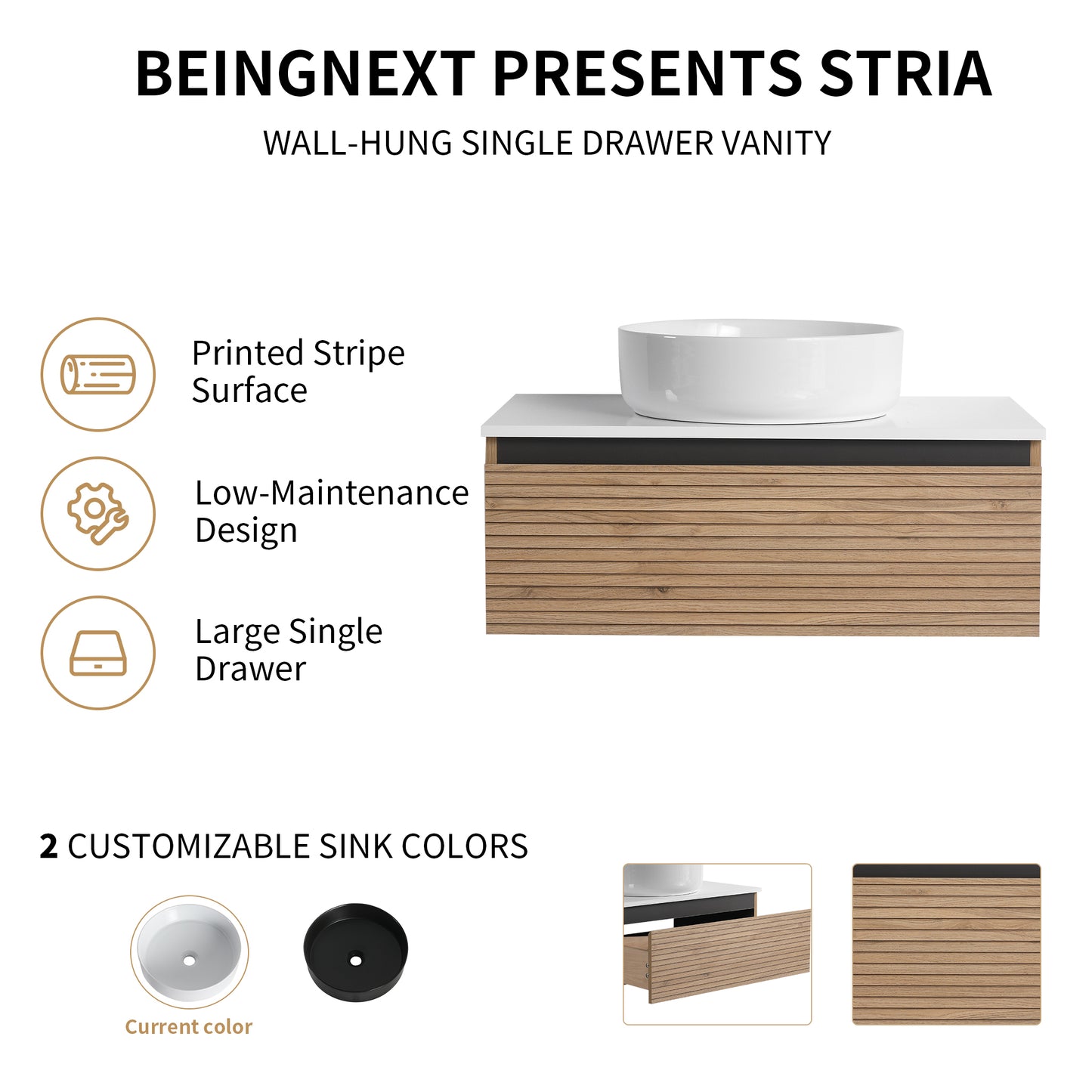 Stria 30" Floating Vanity (RTA)