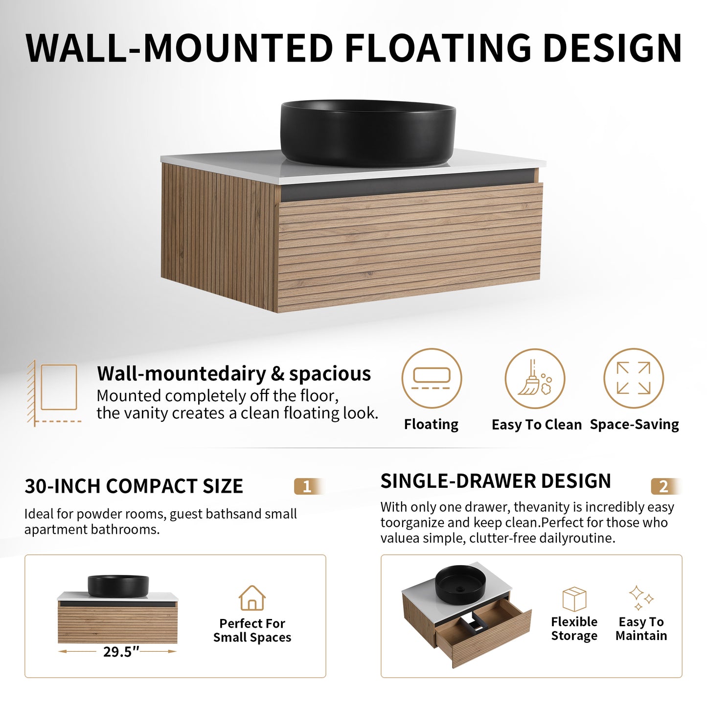 Stria 30" Floating Vanity (RTA)