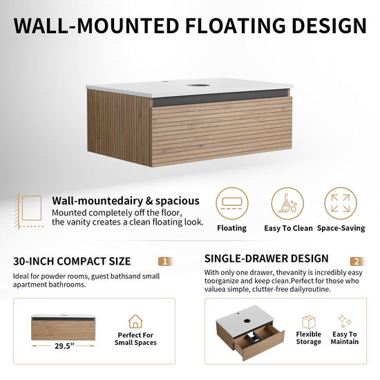 Stria 30" Floating Vanity (RTA)