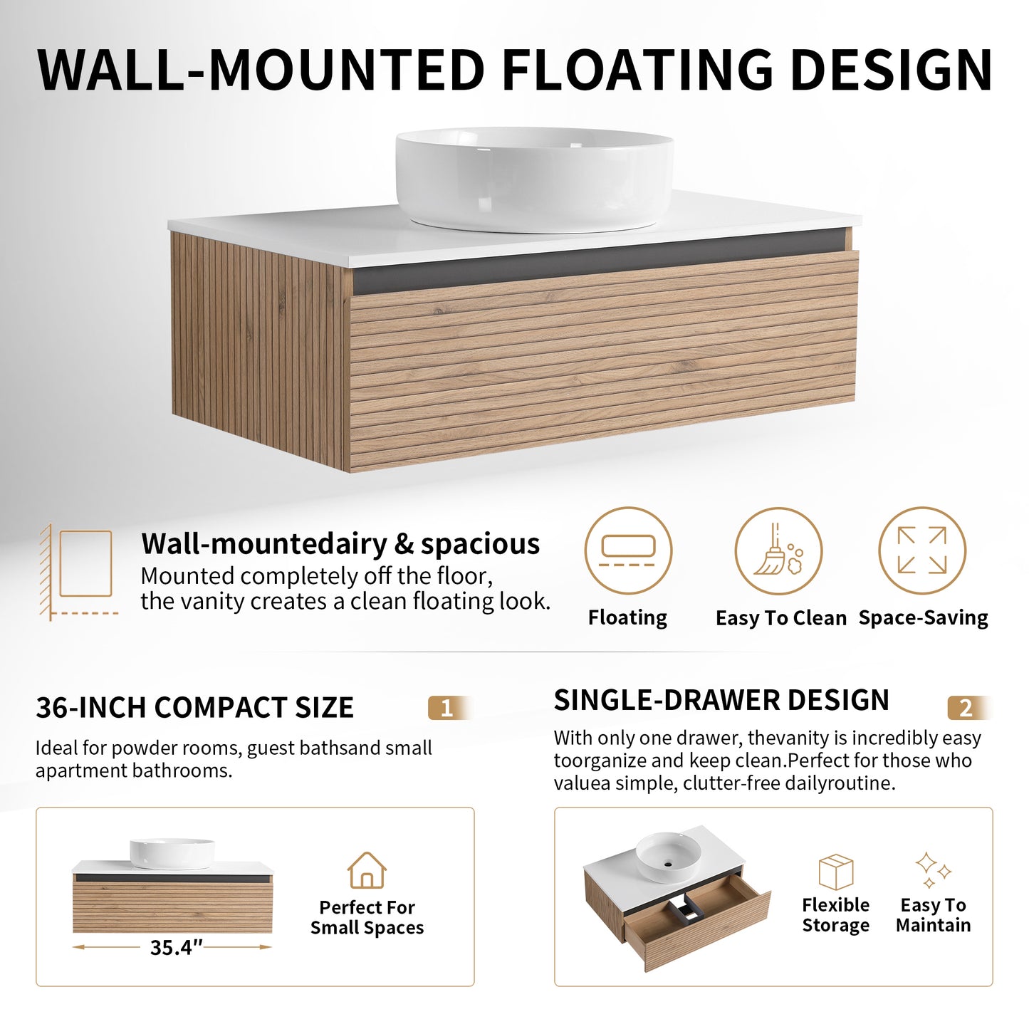 Stria 36" Floating Vanity (RTA)