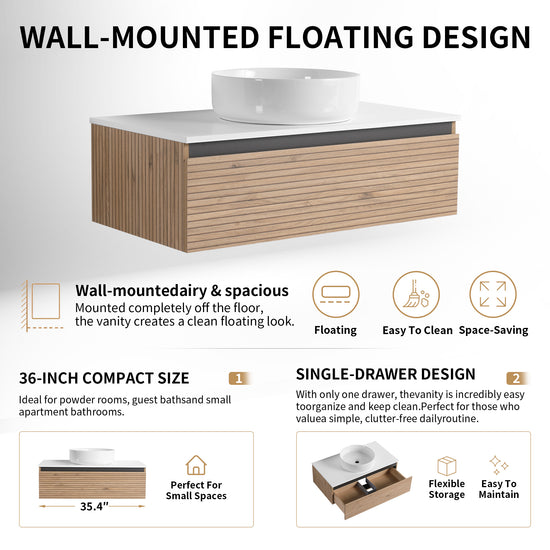 Stria 36" Floating Vanity (RTA)