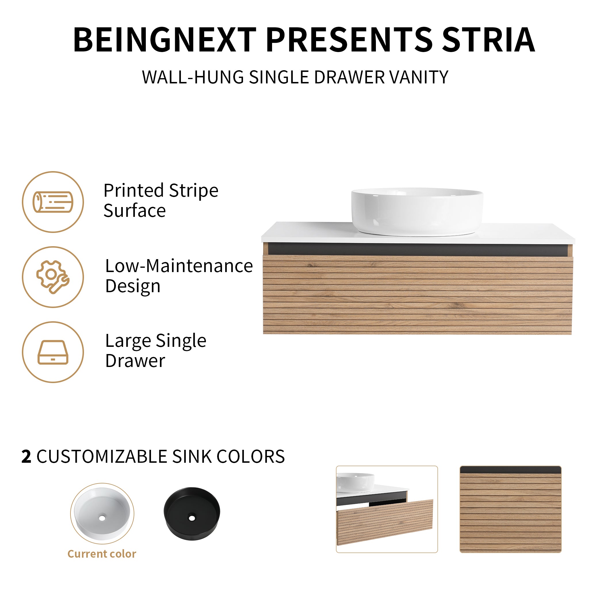 Stria 36" Floating Vanity (RTA)