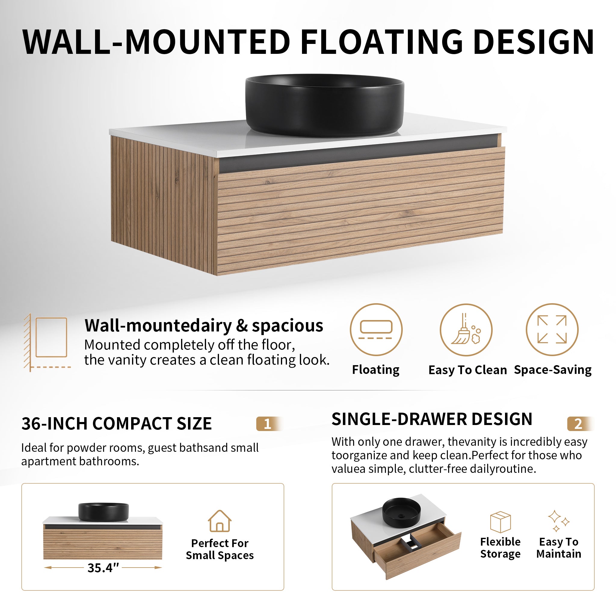 Stria 36" Floating Vanity (RTA)