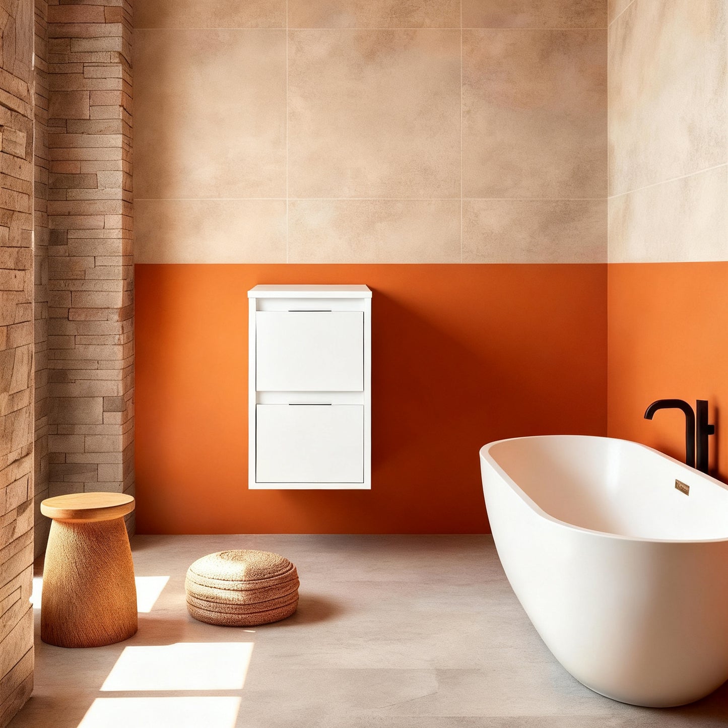 Cube 12" Bathroom Wall Cabinet with Drawers (RTA)