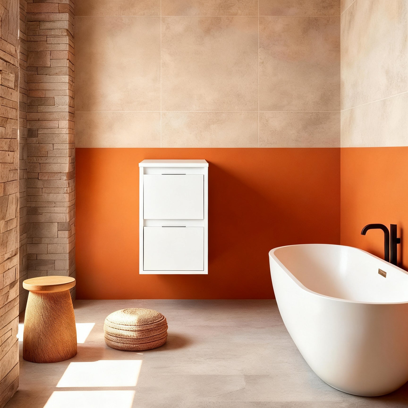 Cube 12" Bathroom Wall Cabinet with Drawers (RTA)