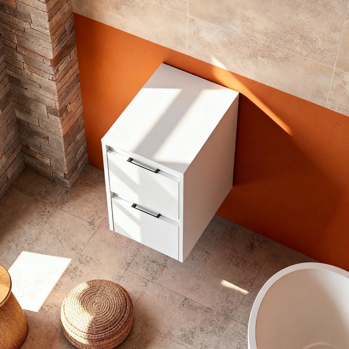 Cube 12" Bathroom Wall Cabinet with Drawers (RTA)