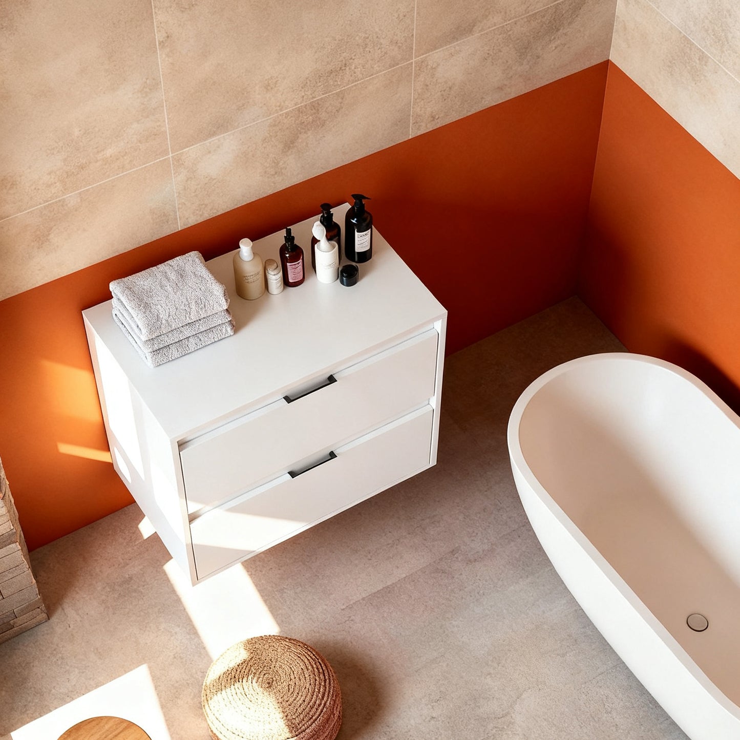 Cube 24" Bathroom Wall Cabinet with Drawers (RTA)