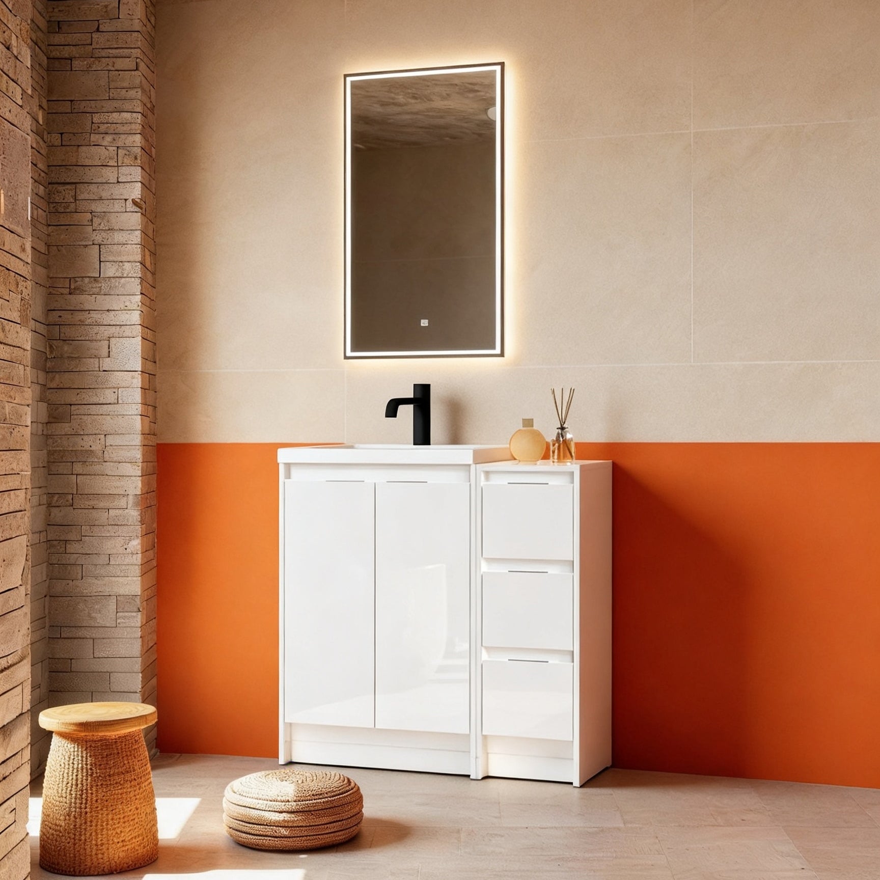 Cube 36" Freestanding Vanity with Doors & Drawers (RTA)