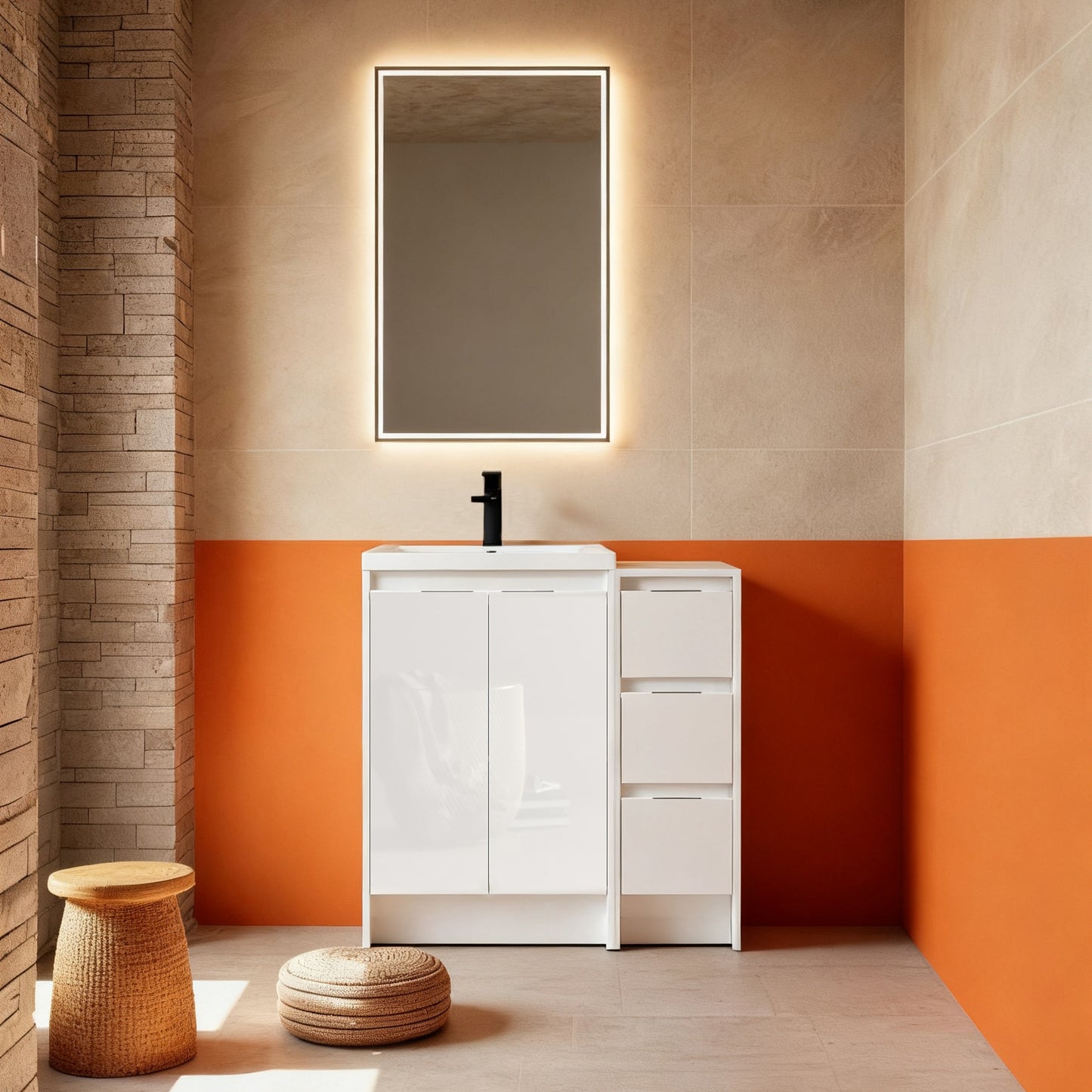 Cube 36" Freestanding Vanity with Doors & Drawers (RTA)