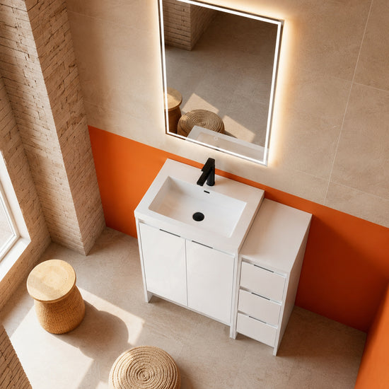 Cube 36" Freestanding Vanity with Doors & Drawers (RTA)