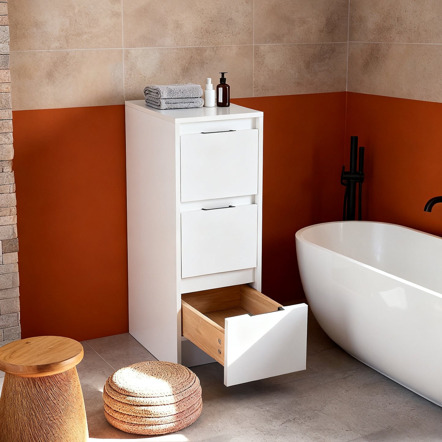 Cube 12" Freestanding Bathroom Storage Cabinet (RTA)