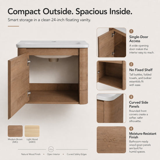 Curvo 24"/36"/60" Floating Vanity (RTA)