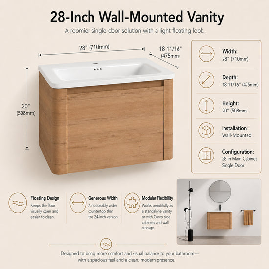 Curvo 28"/40"/68" Floating Vanity (RTA)