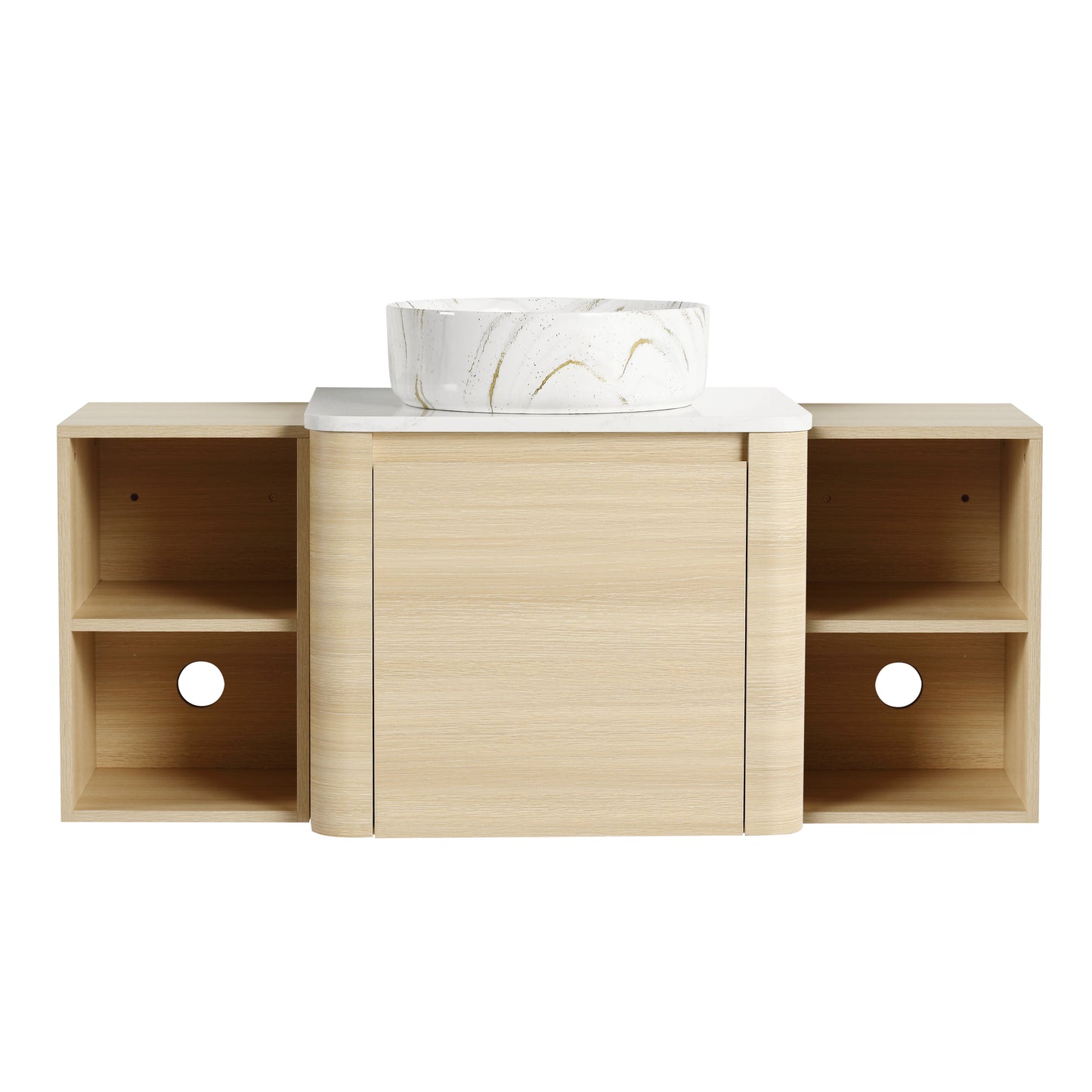 Curvo 24"/36"/48"/60" Floating Vanity with Ceramic Sink (RTA)