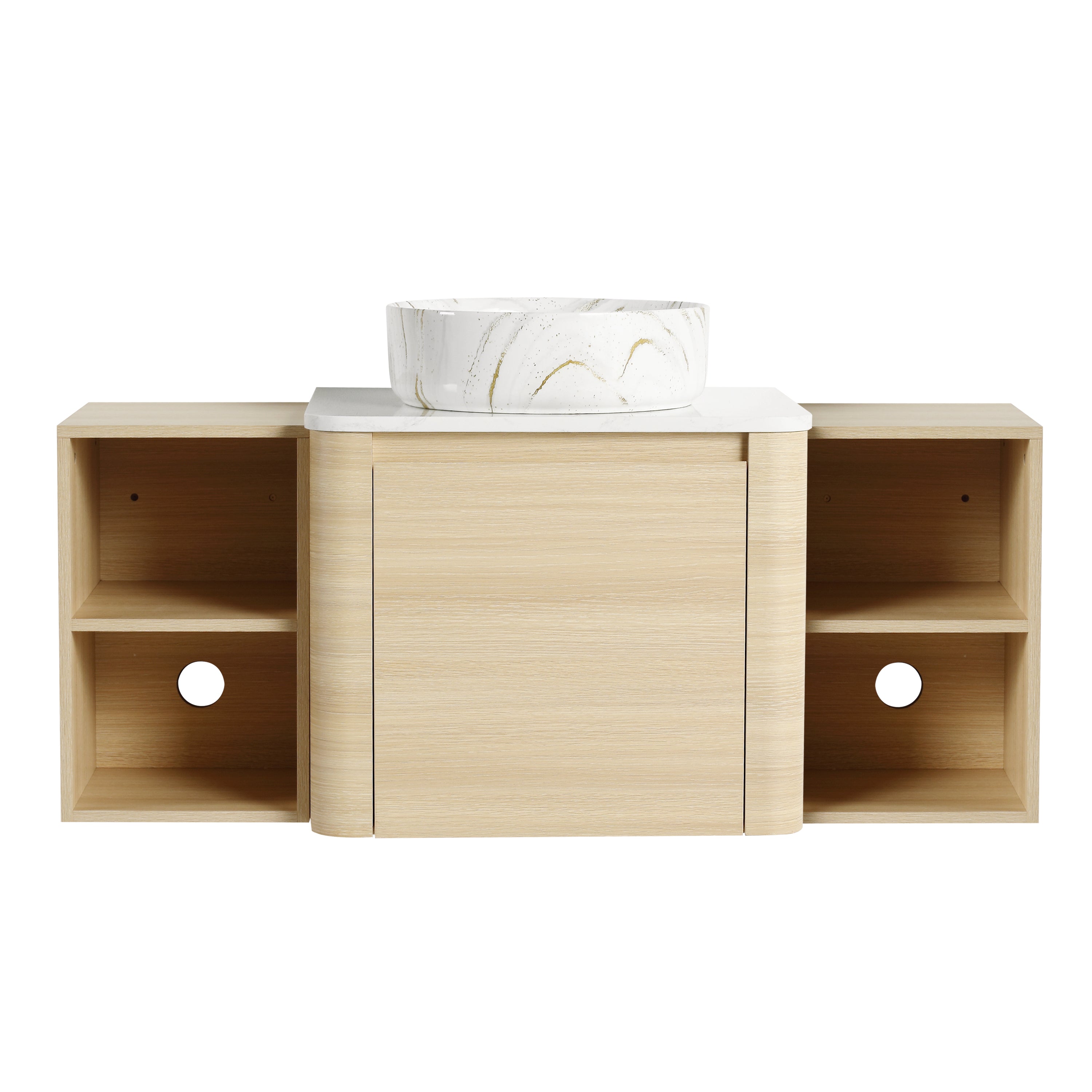 Curvo 24"/36"/48"/60" Floating Vanity with Ceramic Sink (RTA)