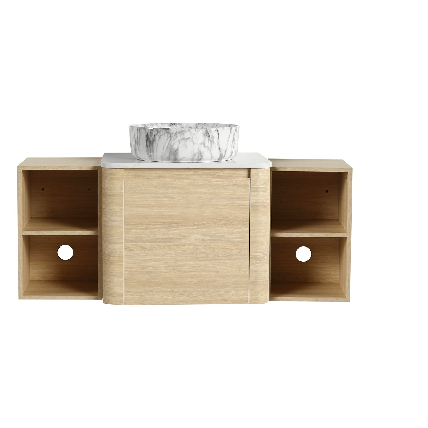 Curvo 24"/36"/48"/60" Floating Vanity with Ceramic Sink (RTA)