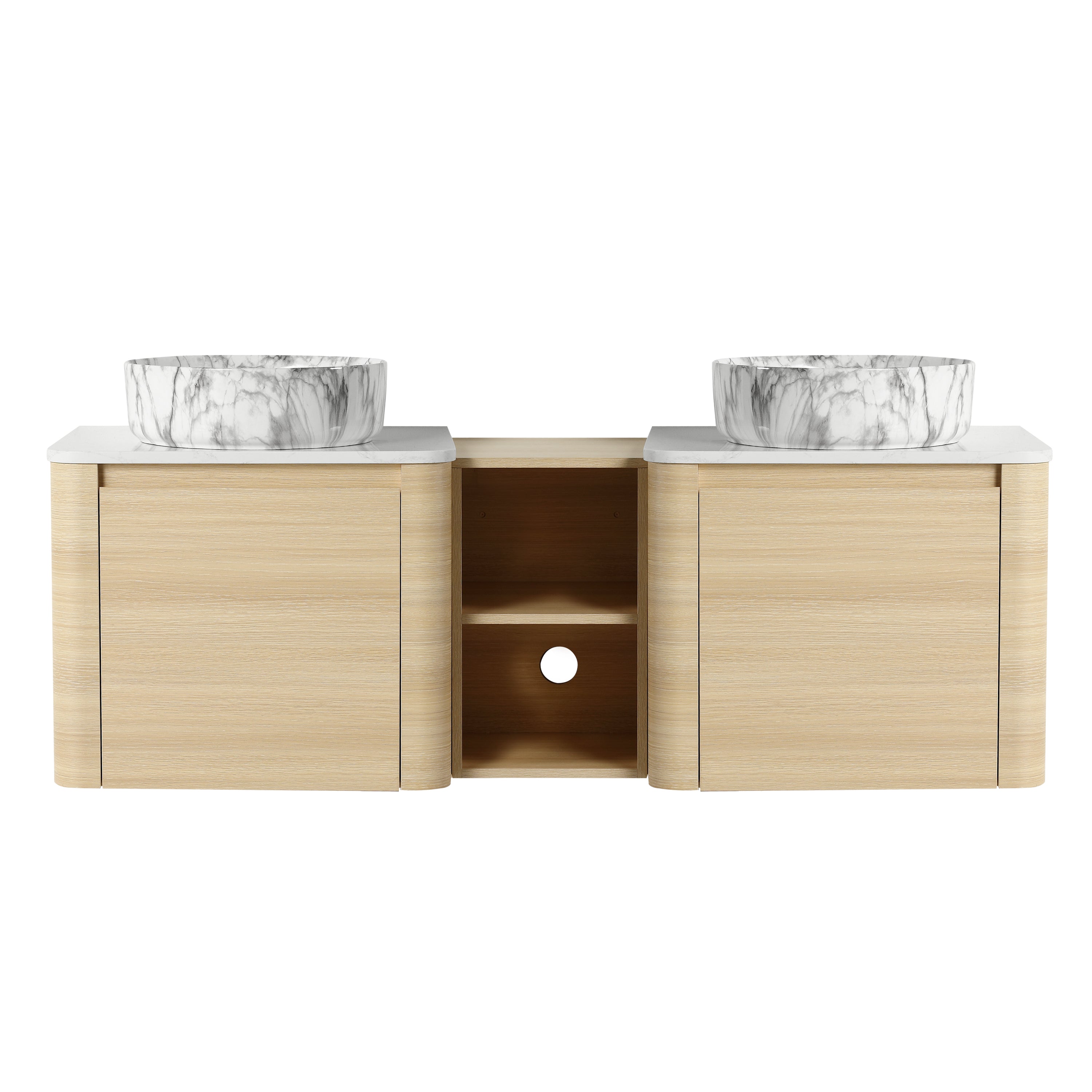 Curvo 24"/36"/48"/60" Floating Vanity with Ceramic Sink (RTA)