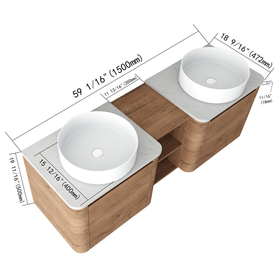 Curvo 24"/36"/48"/60" Floating Vanity (RTA)