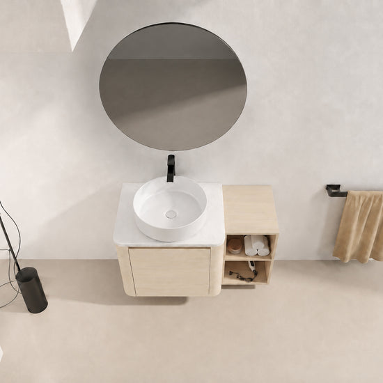 Curvo 24"/36"/48"/60" Floating Vanity with Ceramic Sink (RTA)