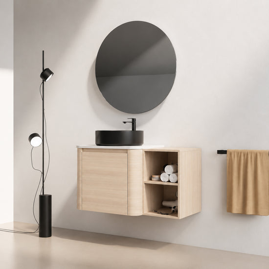 Curvo 24"/36"/48"/60" Floating Vanity with Ceramic Sink (RTA)