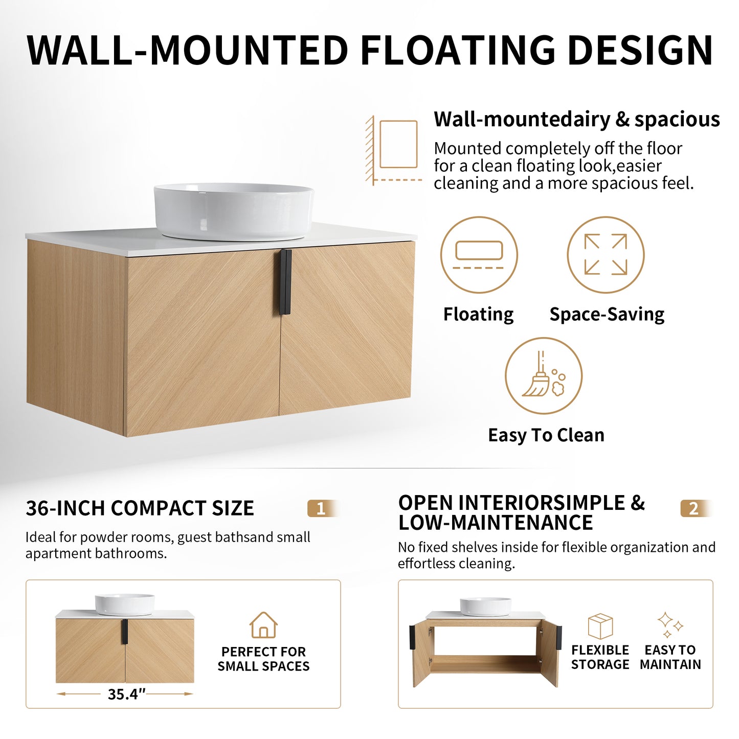 Vein 36" Floating Vanity (RTA)
