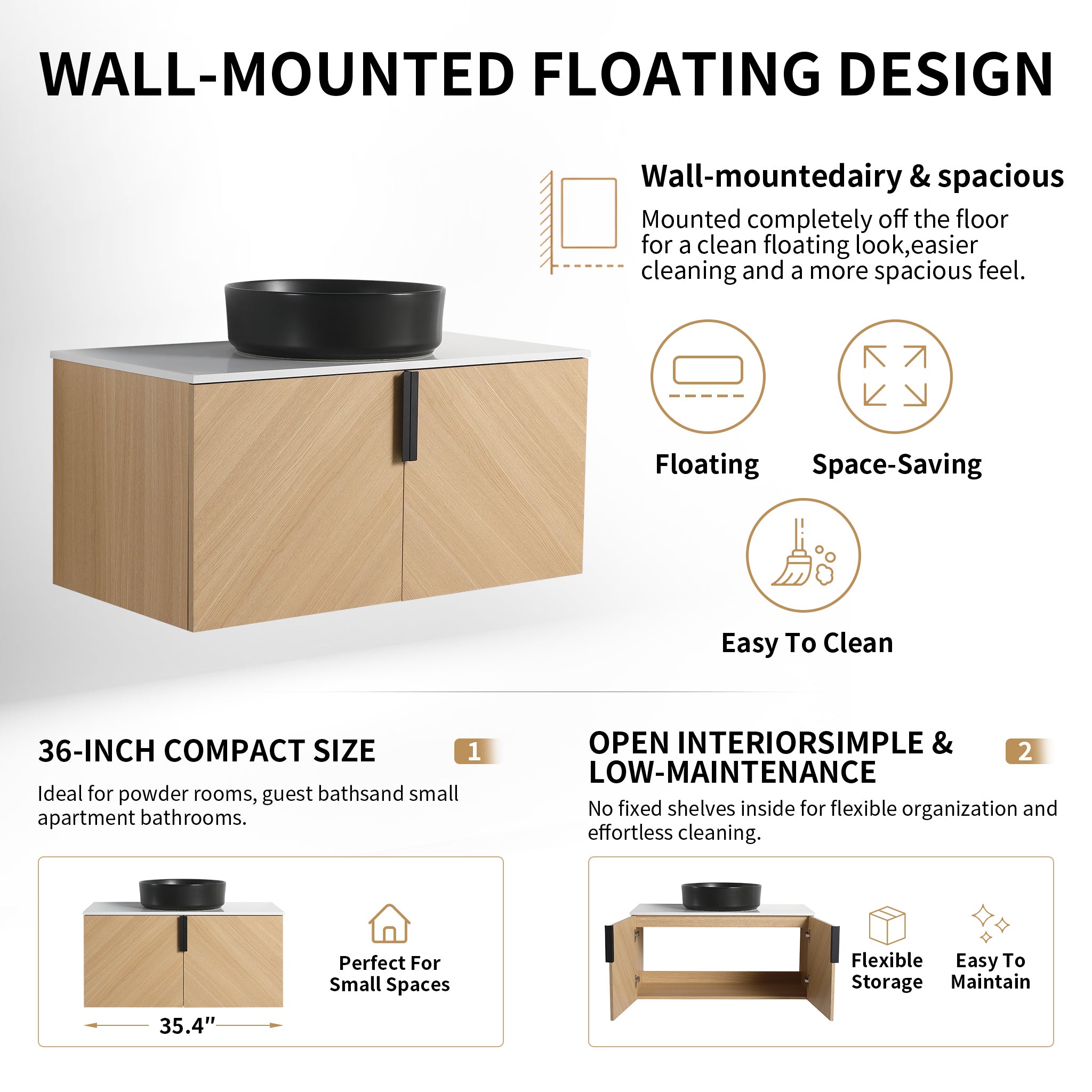Vein 36" Floating Vanity (RTA)