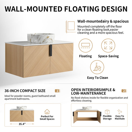 Vein 36" Floating Vanity (RTA)