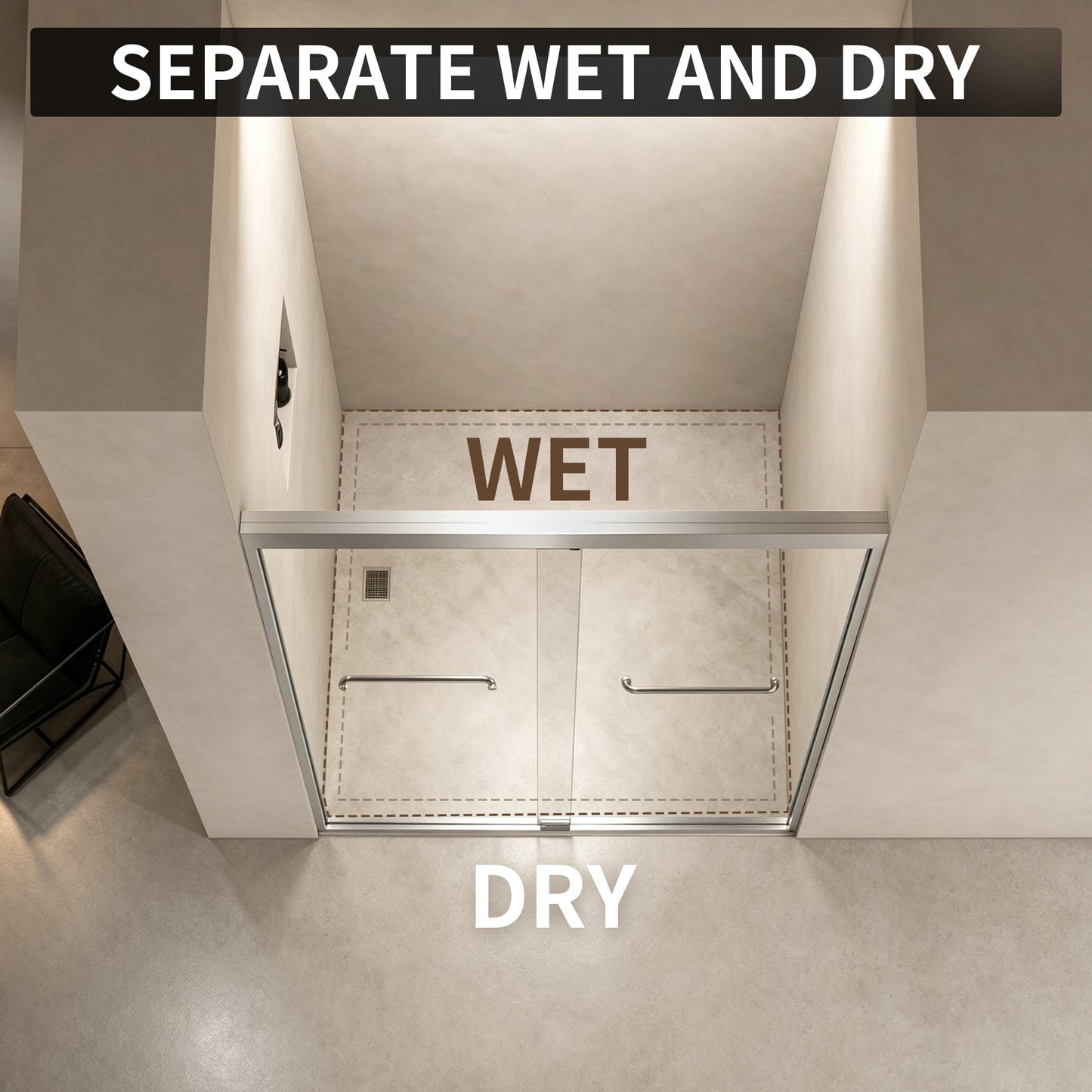 50-54" × 72" Double Sliding Shower Door, Brushed Nickel