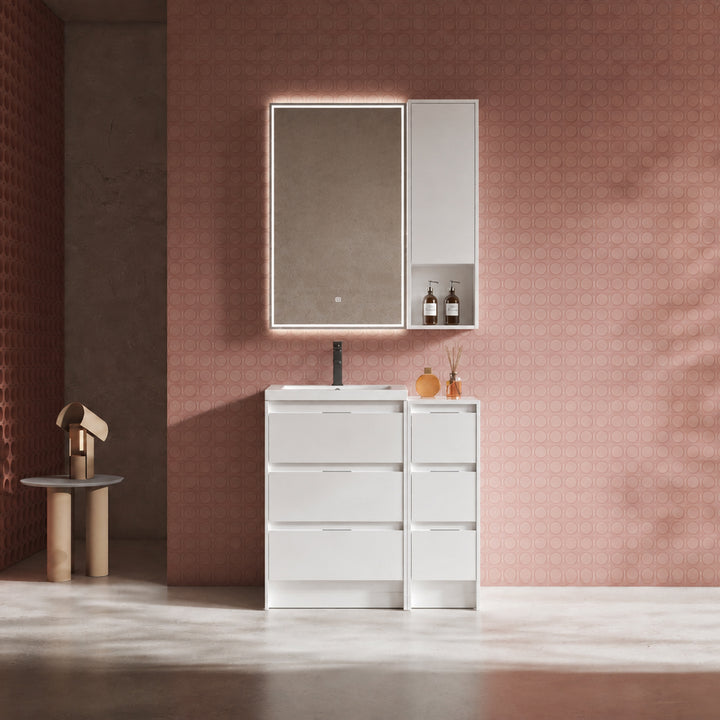 Cube 36" Freestanding Vanity with Wall Cabinet (RTA)