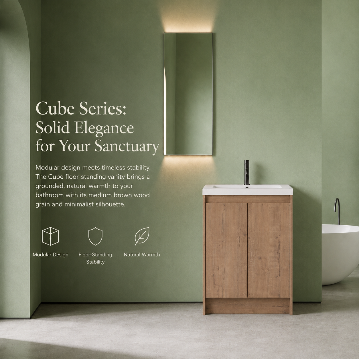 Cube Bathroom Cabinet— Mix & Match Freestanding Vanities, Side Cabinets & Top Cabinets (RTA)