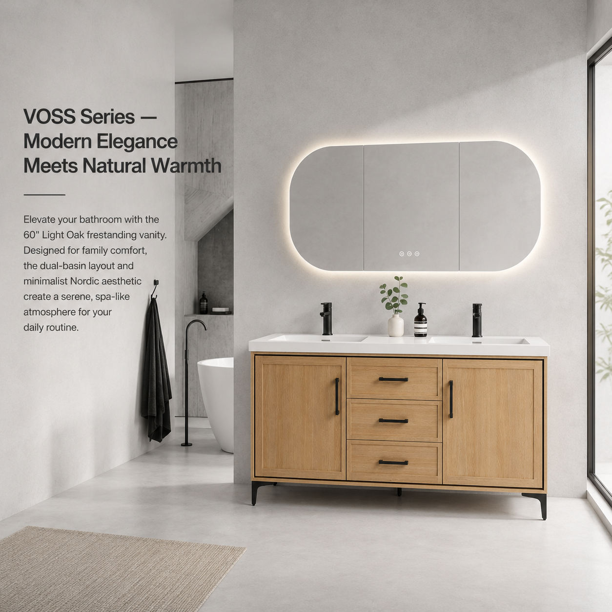 VOSS 60" Freestanding Vanity (Assembled)
