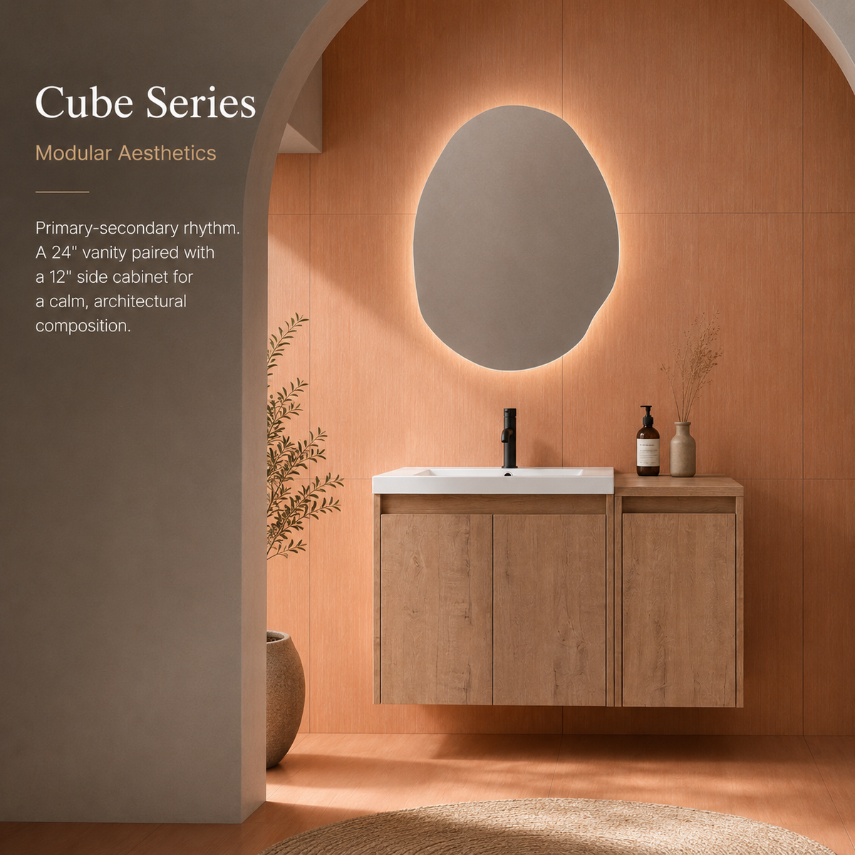 Cube 36"/48" Floating Vanity with Resin Sink (RTA)