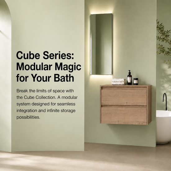 Cube Bathroom Cabinet— Mix & Match Wall-Mounted Vanities, Side Cabinets & Top Cabinets (RTA)
