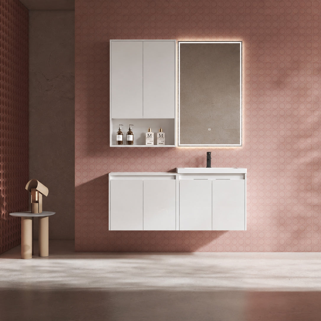 Cube 48" Floating Vanity with Wall Cabinet (RTA)