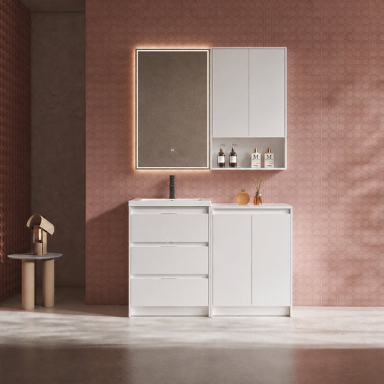 Cube 48" Freestanding Vanity with Wall Cabinet (RTA)