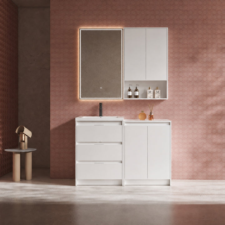 Cube 48" Freestanding Vanity with Wall Cabinet (RTA)