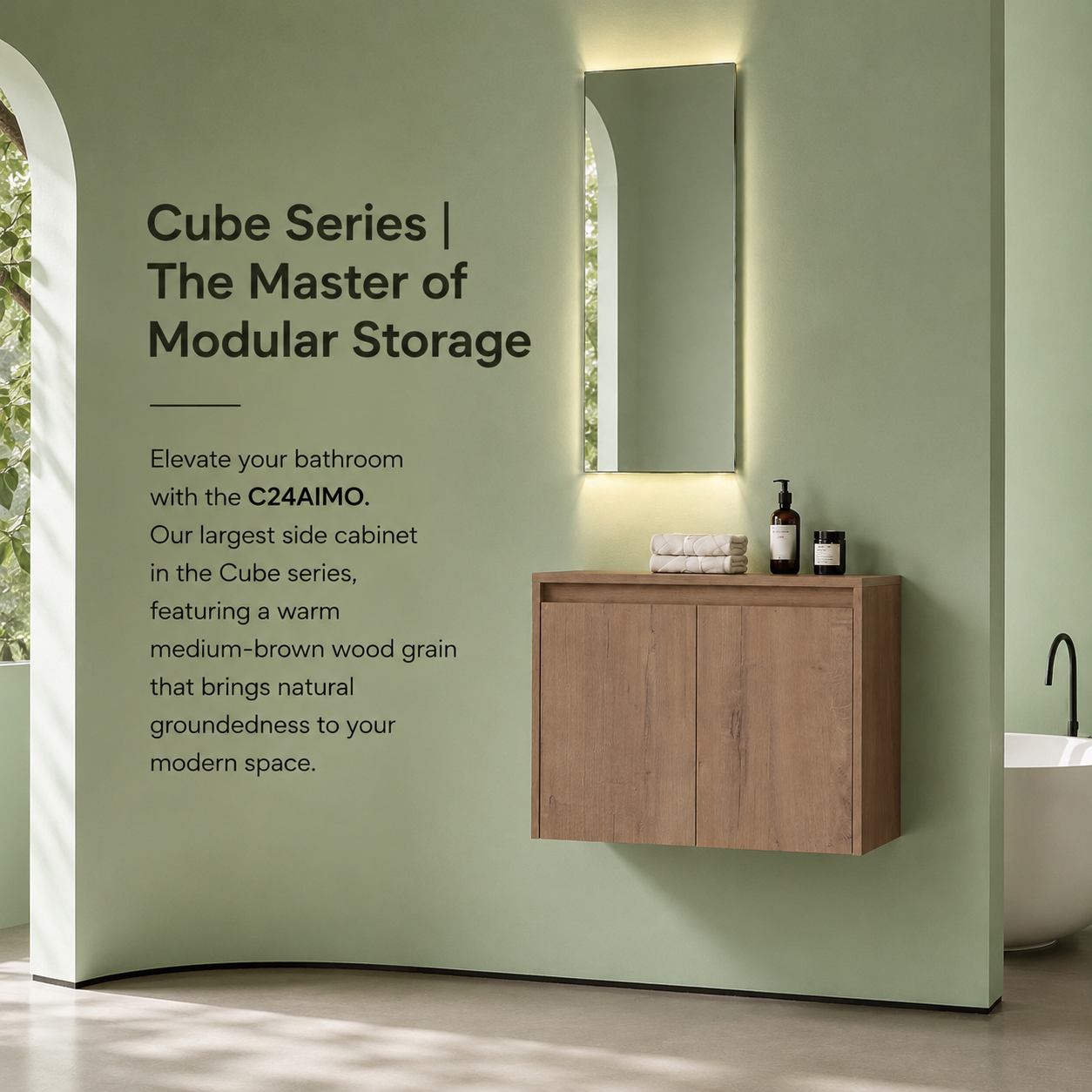 Cube Bathroom Cabinet— Mix & Match Wall-Mounted Vanities, Side Cabinets & Top Cabinets (RTA)