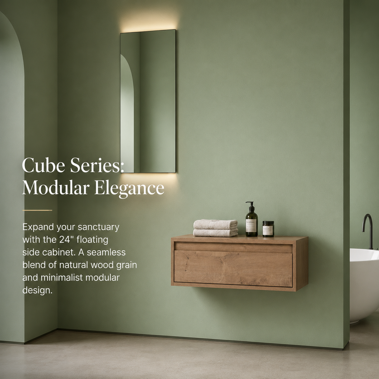 Cube Bathroom Cabinet— Mix & Match Freestanding Vanities, Side Cabinets & Top Cabinets (RTA)