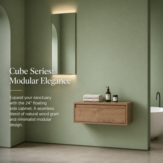 Cube Bathroom Cabinet— Mix & Match Freestanding Vanities, Side Cabinets & Top Cabinets (RTA)