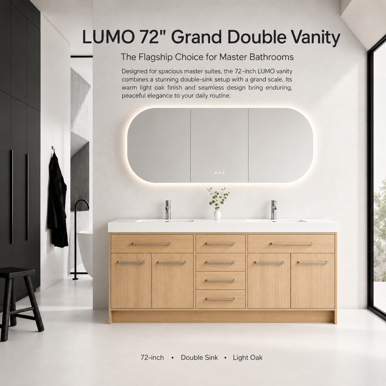 LUMO 48"/60"/72" Freestanding Vanity (Assembled)