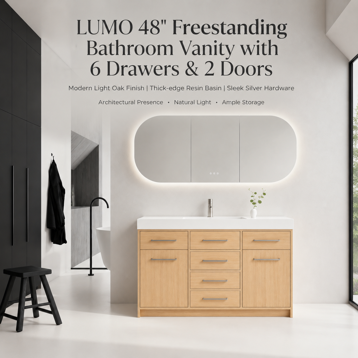 LUMO 48"/60"/72" Freestanding Vanity (Assembled)