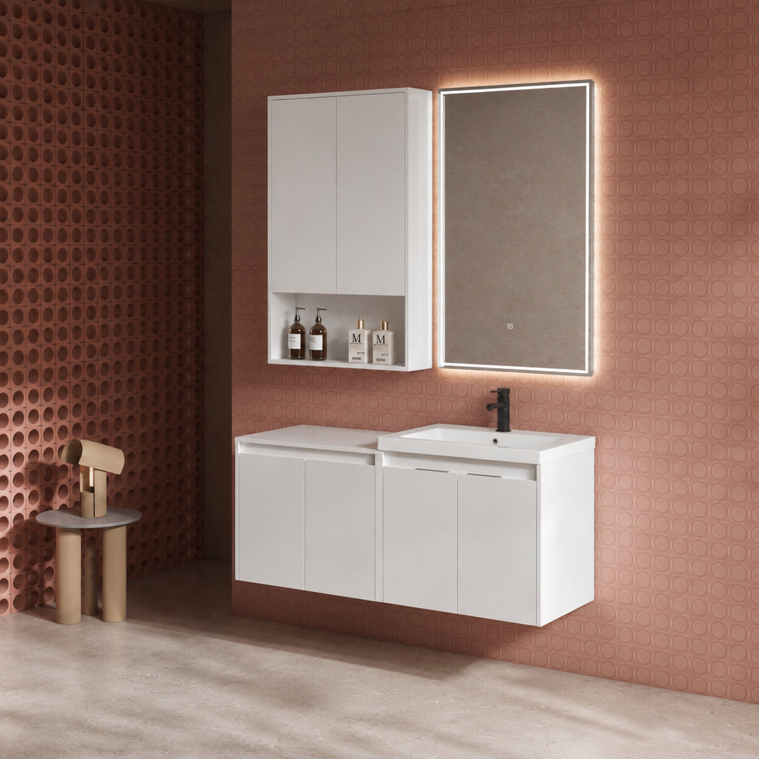 Cube 48" Floating Vanity with Wall Cabinet (RTA)
