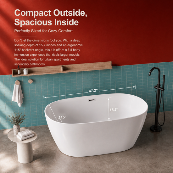 47" Acrylic Freestanding Bathtub