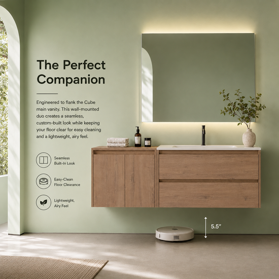 Cube Bathroom Cabinet— Mix & Match Wall-Mounted Vanities, Side Cabinets & Top Cabinets (RTA)