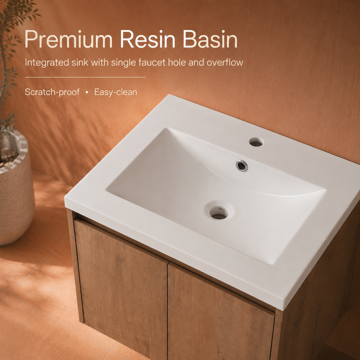 Cube 36"/48" Floating Vanity with Resin Sink (RTA)