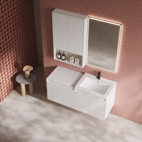 Cube 48" Floating Vanity with Wall Cabinet (RTA)